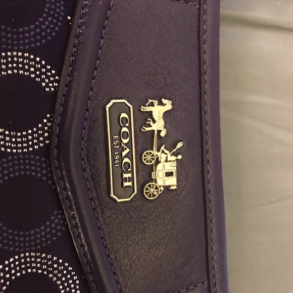 Large Coach Wristlet Purple and Silver C’s - Picture 2 of 5